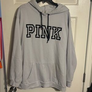 Victoria’s Secret PINK Gray Hoodie with Black Lettering